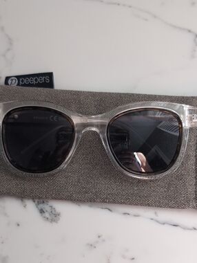 Peepers Clear Frame Black Lens Sunglasses for Women, +1.50